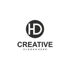 letter H and D logo design, creative design concept