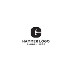 Initial C logo. Hammer logo design. vector