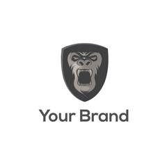 Gorilla Shield logo template vector illustration