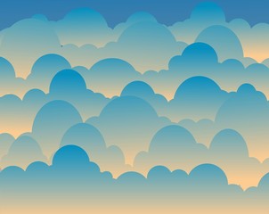 Sky and Clouds Background. Stylish design with a flat poster, flyers, postcards, web banners. Isolated Object.
