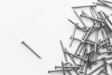 Nuts / Bolts / Screws closeup on white background