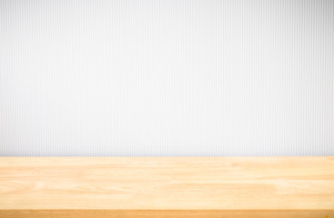 Abstract Natural wood table texture isolated on white background : Top view of plank wood for graphic stand product, interior design or montage display  product.