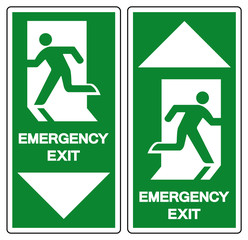 Emergency Exit Symbol Sign, Vector Illustration, Isolate On White Background Label. EPS10