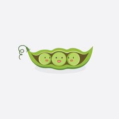 peas cartoon, peas pod mascot , little peas in a pod