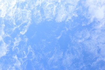 Nice and clear blue sky with white cloud. Fresh clear air no pollution skyscape