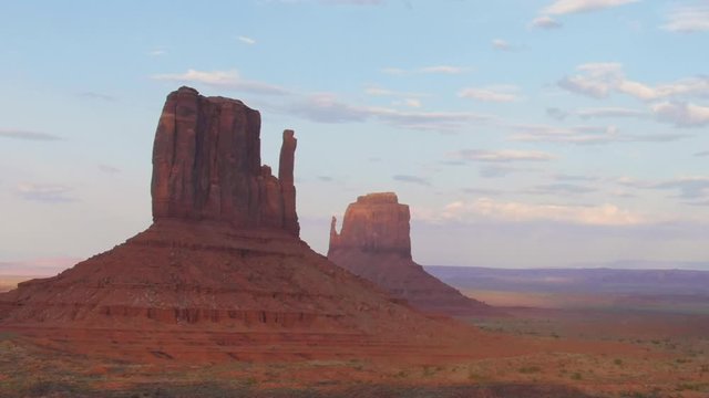 Timelapse of stone buttes at Monument Valley, the classic shooting location of many western films.
