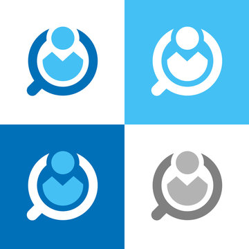 Find creative people logo, search job symbol, recruitment people icon design - Vector