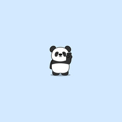 Cute panda doing victory sign, vector illustration © Totostarkk9456
