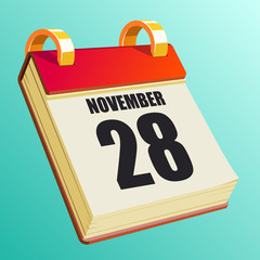 November 28 on Red Calendar