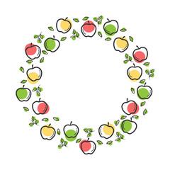 natural healthy aplle vector background with flat icons design	