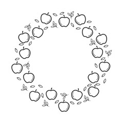 natural healthy aplle vector background with flat icons design	