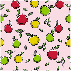 natural healthy aplle vector background with flat icons design	