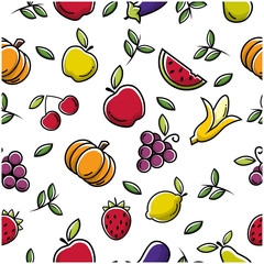 natural healthy food and vegetables vector background with flat icons design