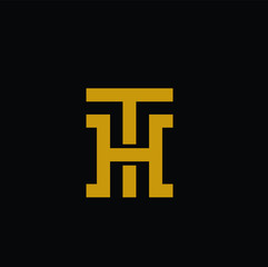 minimalist letter TH vector download