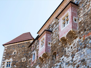 Ljubljana, Slovenia, August 5, 2019. Architectural fragment of ancient castle Ljubljanski grad