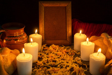 Day of the dead altar with bread
