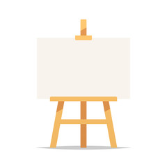 Easel with blank canvas vector isolated illustration