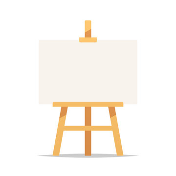 Easel With Blank Canvas Vector Isolated Illustration