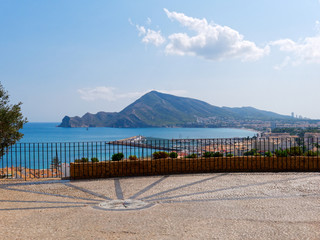 beautiful sea view from the hill in Altea. Costa Blanca, Spain.