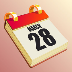 March 28 on Red Calendar