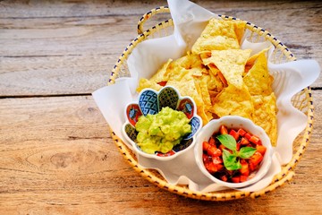 Nachos on wood table