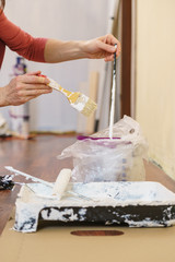 White paint with essentials equipment