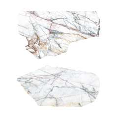 Marble pieces cut into different shapes with natural beige colors pattern stone for floor or wall with unique patterns.
