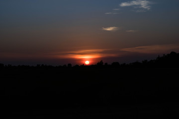 sunset in mountains