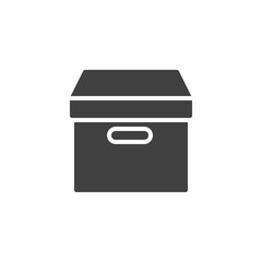 Office Box vector icon. filled flat sign for mobile concept and web design. Archive box glyph icon. Symbol, logo illustration. Vector graphics