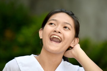 A Pretty Filipina Girl Laughing