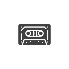 Cassette tape vector icon. filled flat sign for mobile concept and web design. Audio cassette glyph icon. Symbol, logo illustration. Vector graphics