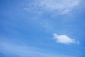 Blue sky with white clouds background.