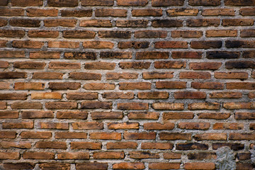 Red brown brick wall texture background.