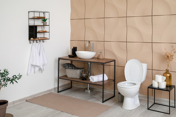 Interior of clean modern bathroom