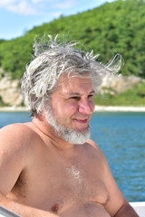 Portrait of a sailor on the coast