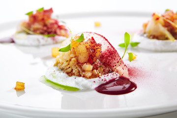 Cauliflower and Pear Tartare with Coconut Cream