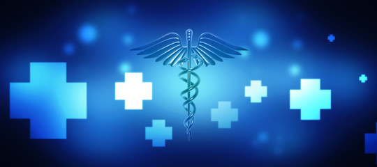 3d illustration caduceus medical symbol