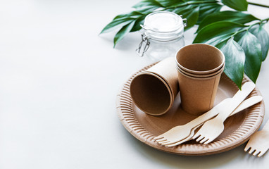 Zero waste concept, paper tableware