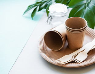 Zero waste concept, paper tableware
