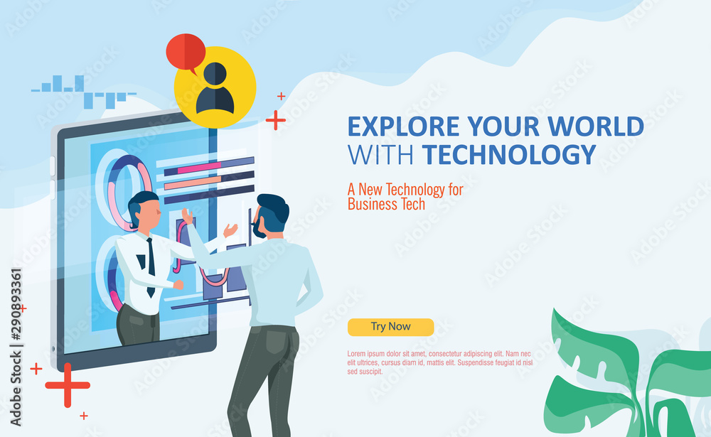 Poster modern technology system on application with flat design 