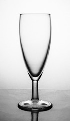 empty glass champagne glass on the lumen