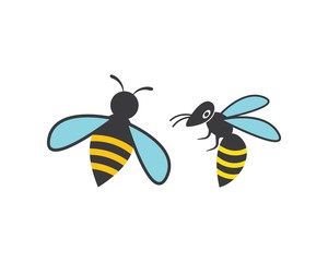 honey Bee Logo Template vector icon illustration
