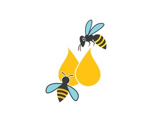 honey Bee Logo Template vector icon illustration