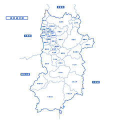 奈良県地図 シンプル白地図 市区町村