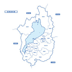 滋賀県地図 シンプル白地図 市区町村