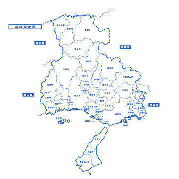 兵庫県地図 シンプル白地図 市区町村 Stock ベクター Adobe Stock