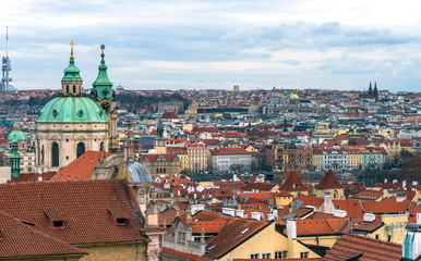 Fototapeta premium Panoramic view of Prague city