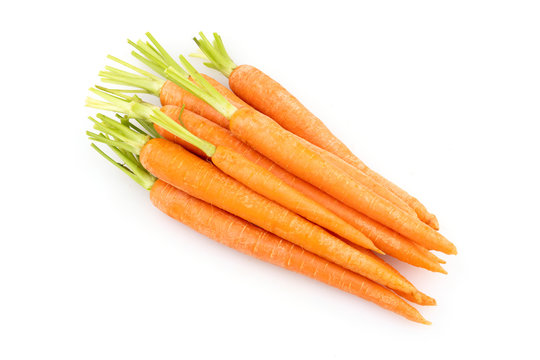 Carrots on white background