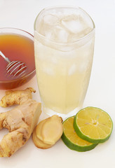 Glass of iced ginger tea