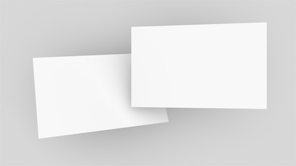 Fototapeta premium 3d rendering business card mockup. Computer generated two vertical rectangular plates in a white background